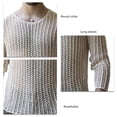 thumbnail image 3 of Men Hollow See Through Top Lightweight Grid Pure Color Breathable Long Sleeve Knit Undershirt for Male White S, 3 of 4