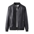 thumbnail image 3 of Chaqueta de cuero para hombre, talla extra grande, traje de béisbol, otoño e invierno, chaqueta de forro polar para hombre gordo, motociclista, gente gordita, 3 of 4