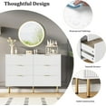 thumbnail image 5 of Garvee Modern Fluted 6-Drawer Dresser – Large White Wood Chest of Drawers with Gold Handles, Bedroom Storage Organizer for Clothes & Essentials, Stylish Dresser for Living Room, Hallway & Entryway, 5 of 7