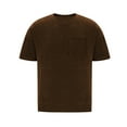 thumbnail image 6 of Men's Casual Round Neck Corduroy Short Sleeve Running Fitness T Shirt Summer Short, 6 of 7