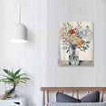 thumbnail image 3 of Creowell Abstract Flower Wooden Wall Art: Gray Blue Floral Blossom Picture Rustic Botanical Prints Framed for Bathroom 16x20 in/12x16 in, 3 of 4