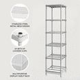 thumbnail image 3 of Design Ideas MeshWorks 6 Tier Metal Storage Shelving Unit Tower, Silver, 3 of 11