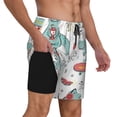 thumbnail image 3 of Balery Music Lover Dinosaur Mens Swim Trunks Swim Shorts for Men Quick Dry Inseam Beach Shorts with Compression Liner Pocket-3X-Large, 3 of 9