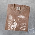 thumbnail image 4 of Cowboy and UFO Graphic Print T-Shirt | Vintage Western Sci-Fi Tee | Retro Alien Desert Unisex Top, 4 of 7