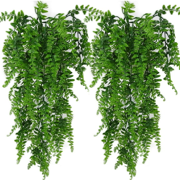 Zhaomeidaxi 2Pcs Artificial Hanging Vines for Home Decor Fake Plants Faux Greenery Ivy Garland Wall Decoration for Indoor & Outdoor