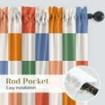 thumbnail image 5 of Colorful Checkered Curtains for Bedroom,Rod Pocket 60s 70s Semi Sheer Curtains Farmhouse Retro Checkerboard Light Filtering Drapes for Living Room,Set of 2 Window Curtain Panels,52 x 84 Inch, 5 of 6