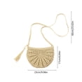 thumbnail image 4 of YYV Bohemian Paper Rope Crochet Crossbody Bag Small Handwoven Straw Shoulder Purse with Tassel for Beach Casual Travel Summer Festival Boho Style Lightweight Accessory, 4 of 7