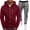 Wine, variant on Men's Winter Two Piece Solid Color Hooded Sweatshirt Set Hooded Sweatshirt And Casual Pants Set Young La Men