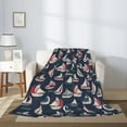 thumbnail image 2 of Sigee Sailboat And Wave for Flannel Blanket - Ultra-Soft, Warm and Cozy, Perfect for Couch, Bed, or Travel-50"x40", 2 of 6