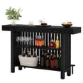 thumbnail image 1 of Fnova 63 Inch Counter Height Bar Table with 2-Tier Storage, High Top Table for Kitchen, Home Bar Dining Room, Small Space, 1 of 19
