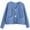 Blue, variant on utcoco Women's Chunky Knit Cropped Long Sleeve Cardigans
