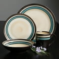 thumbnail image 3 of Gibson 98646-16RM Lewisville Dinnerware, Cream & Teal - 16 Piece, 3 of 3