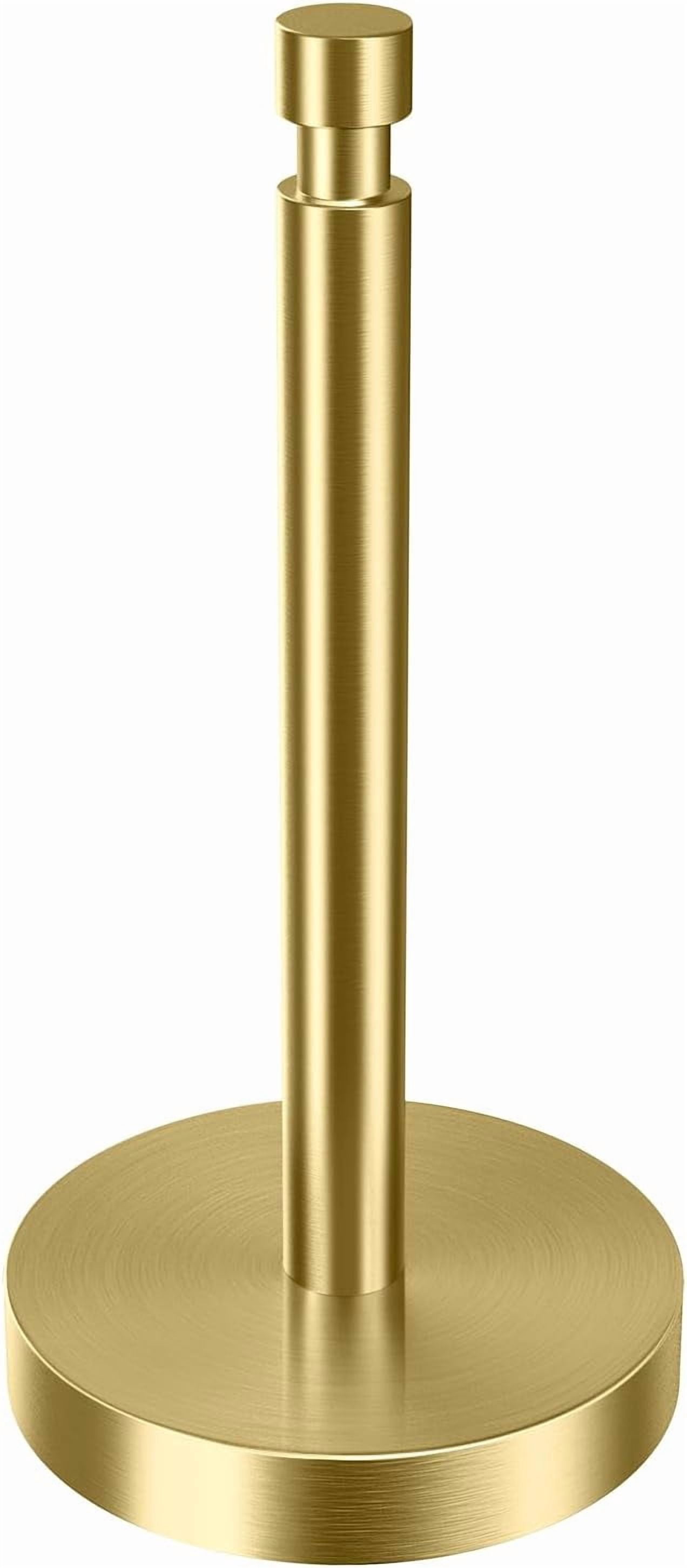 Paper Towel Holder Countertop, Black Paper Towel Holder with Weighted Base Non Slip, Standing Paper Towel Roll Holder for Kitchen Bathroom, Stainles Steel (Matte Black)