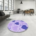 thumbnail image 4 of Ahgly Company Machine Washable Indoor Round Transitional Medium Slate Blue Area Rugs, 8' Round, 4 of 7