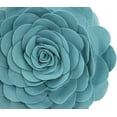 thumbnail image 3 of Fennco Styles Eva's Flower Garden Decorative Throw Pillow with Insert - 16 Inch Round (Teal, 16" Case + Insert), 3 of 7
