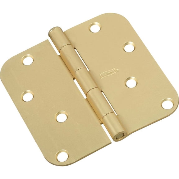 National Hardware - SPB512R5/8 4" 5/8R Hinge 1/pk - Satin Brass