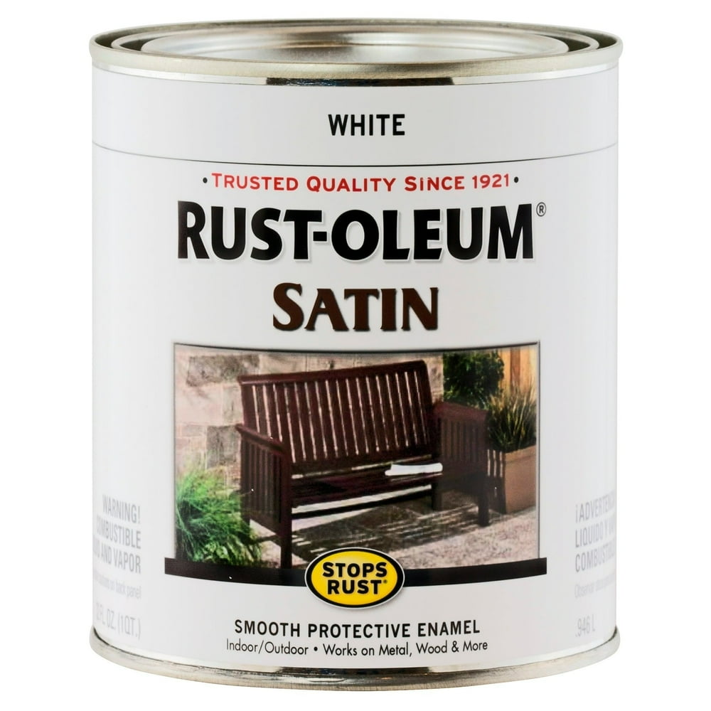 Rustoleum Stops Rust 7791502 1 Quart Satin White Protective Enamel Oil