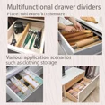 thumbnail image 4 of FAKYFJ 6 Pack Bamboo Drawer Dividers – Expandable 17–22" Adjustable Organizers for Kitchen, Dresser, Office Drawers, 4 of 7