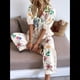 thumbnail image 5 of Conjunto de 2 Piezas para Mujer, Blusa de Corta con Estampado Floral y Pantalones Anchos, Estilo Bohemio para Vacaciones. Multicolor S, 5 of 8
