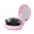 thumbnail image 1 of Glamza Mini cepillo de pelo de viaje plegable redondo para mujer con espejo (rosa euro), 1 of 5