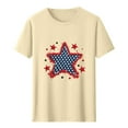 thumbnail image 4 of T-shirt for Men Plus Size Independence Day Short Sleeved Printed T-shirt Beige XL, 4 of 5