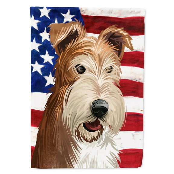 Carolines Treasures CK6527GF Fox Terrier Wire Dog American Garden Size outdoor-flags, Multicolor