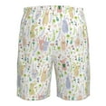 thumbnail image 6 of Kdxio Flower Rabbit Pattern Mens Casual Shorts - Drawstring Summer Beach Sports Shorts for Men, 6 of 9