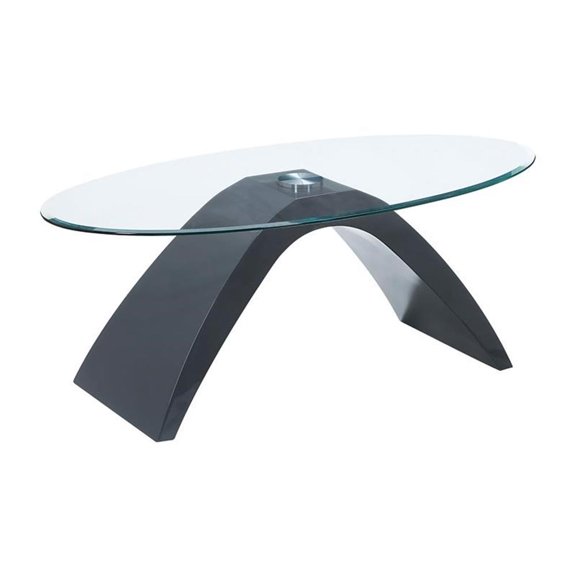 Furniture of America Pelletoni Tempered Glass Top Coffee Table in Gray