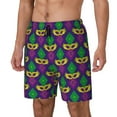 thumbnail image 2 of Balery Mardi Gras Carnival3 Mens Swim Trunks Swim Shorts for Men Quick Dry Inseam Beach Shorts with Compression Liner Pocket-Large, 2 of 9