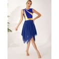 thumbnail image 2 of Eandarui Womens Worship Praise Dance Pullover Vest Sleeveless Color Block Tunic Irregular Hem Royal Blue 3XL, 2 of 5