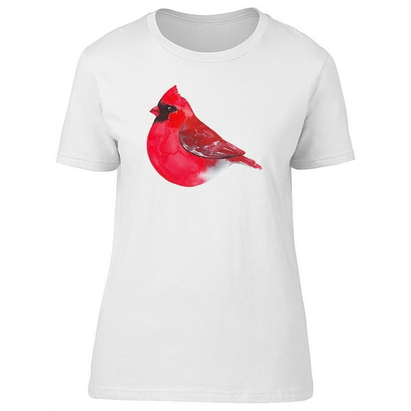 Red Furry Cardinal Bird T-Shirt Women -Image by Shutterstock, Female Large