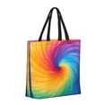 thumbnail image 3 of Large-Capacity Zipper Single-Shoulder Convenience Bag 15.7×19.6 Inches, Wear-Resistant And Water-Repellent, Can Be Carried By Hand Or On One Shoulder Darkorchid Tie Dye Background Rainbow Colors (2), 3 of 8
