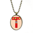 thumbnail image 1 of T Alphabet Orange Fruit Cute Pattern Necklace Vintage Chain Bead Pendant Jewelry Collection, 1 of 3