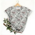 thumbnail image 4 of Shirts for Women under $10 Short Sleeved Round Neck Floral Print Casual Top Multicolor L, 4 of 4