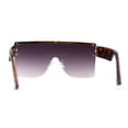thumbnail image 2 of Oversize Rectangle Shield Flat Top Mob Sunglasses Tortoise Smoke, 2 of 4