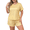 Cream Yellow Star, variant on Women's Pajama Sets Summer Short Sleeve Round Neck Comfort Fit Printed Pattern Casual Sleepwear 1X-5X