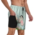 thumbnail image 2 of Balery White Bunny Bottom And Easter Eggs Bañador para hombre, shorts de playa de secado rápido con entrepierna y forro de compresión-XX-Large, 2 of 6