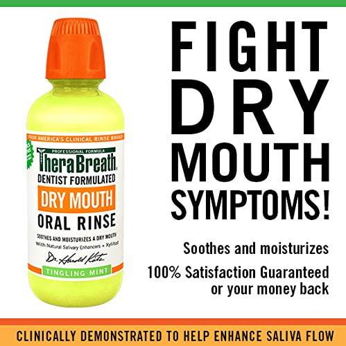 salivary enhancer mouth natural oral therabreath dentist tingling rinse moisturizer formulated flavor ounces mint dry pack two