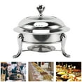thumbnail image 1 of Del Buffet Del Plato De Frotamiento, Calentador De Buffet Redondo, Servidores Y Calentadores De Buffet Servidores Chaffing Con Tapa, Acero Inoxidable Para Bodas, Fiestas, 1 of 7