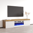 thumbnail image 5 of Knoxville WH-EF Floating Fireplace TV Stand for TVs up to 80", Modern High Gloss 71" Entertainment Center, Wall Mounted Electric Fireplace TV Media Console with Storage Cabinets, 5 of 9