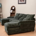 thumbnail image 4 of SOULART 110" Modular Sectional Sofa, Black U Shaped Cloud Couches For Living Room, Cloud Couch Sectional With Double Cushion Sleeper Chaise, 4 of 8