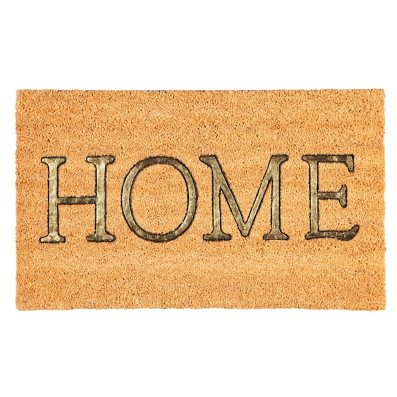 Evergreen Floor Mat HOME Metallic Rubber Inset Coir Mat, 28'' x 16'' inches