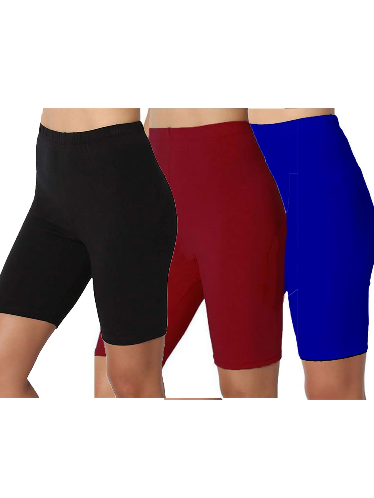 3 Pieces Women High Waist Casual Cycling Biker Shorts Ladies Summer Gym