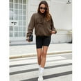 thumbnail image 4 of PUWEI Women's Sherpa Fleece Button Pullover Lightweight Fuzzy Cropped Sweatshirt Coat with Pockets, 4 of 7