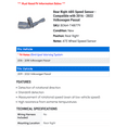 thumbnail image 2 of Rear Right ABS Speed Sensor - Compatible with 2016 - 2022 Volkswagen Passat 2017 2018 2019 2020 2021, 2 of 2