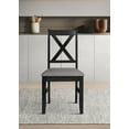 thumbnail image 2 of Home Design Oden Dining Chair (Set of 4), Black/Gray, X-back design, Padded seat, Upholstered in soft gray fabric, Comfortable seating, Rustic-modern style, 2 of 6