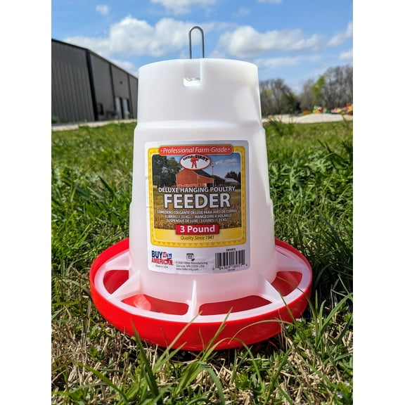 Little Giant Deluxe Hanging Poultry Feeder Adjustable Feed Levels 3-Pound