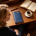 thumbnail image 5 of 2027 Pocket Datebook Planner, 4x7 inch, Week-at-a-view pages, Leather (Blue), 5 of 6