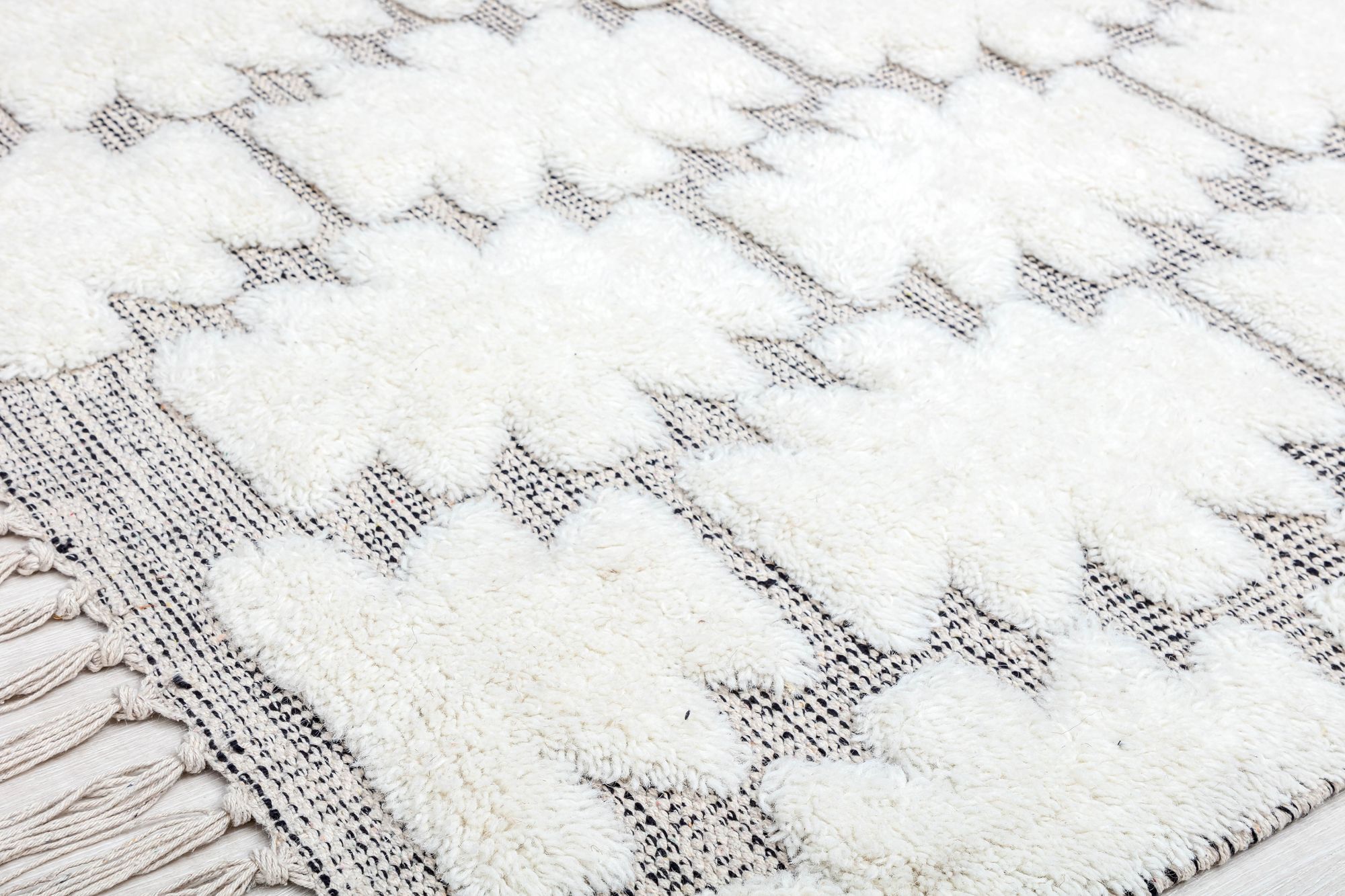 Rugs America Ivory Astra CR10A Textured/Trellis Bohemian White Area Rug, 8’0”x10’0”