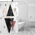 thumbnail image 2 of FREEAMG Minimal Geometric Marble Shower Curtain Home Decor, Marble Gold Triangles Waterproof Polyester Fabric Bathroom Shower Curtain Set with Hooks, 66 X 72 Inches, 2 of 4